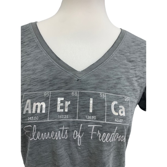 Live Love Ouray Womens Medium Elements of Freedom America V-Neck Tee Shirt - Picture 2 of 7